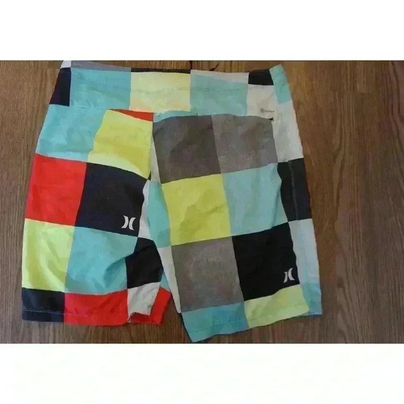 Hurley Mens Multi-Color Plaid Board Shorts Size 33 - Picture 3 of 16